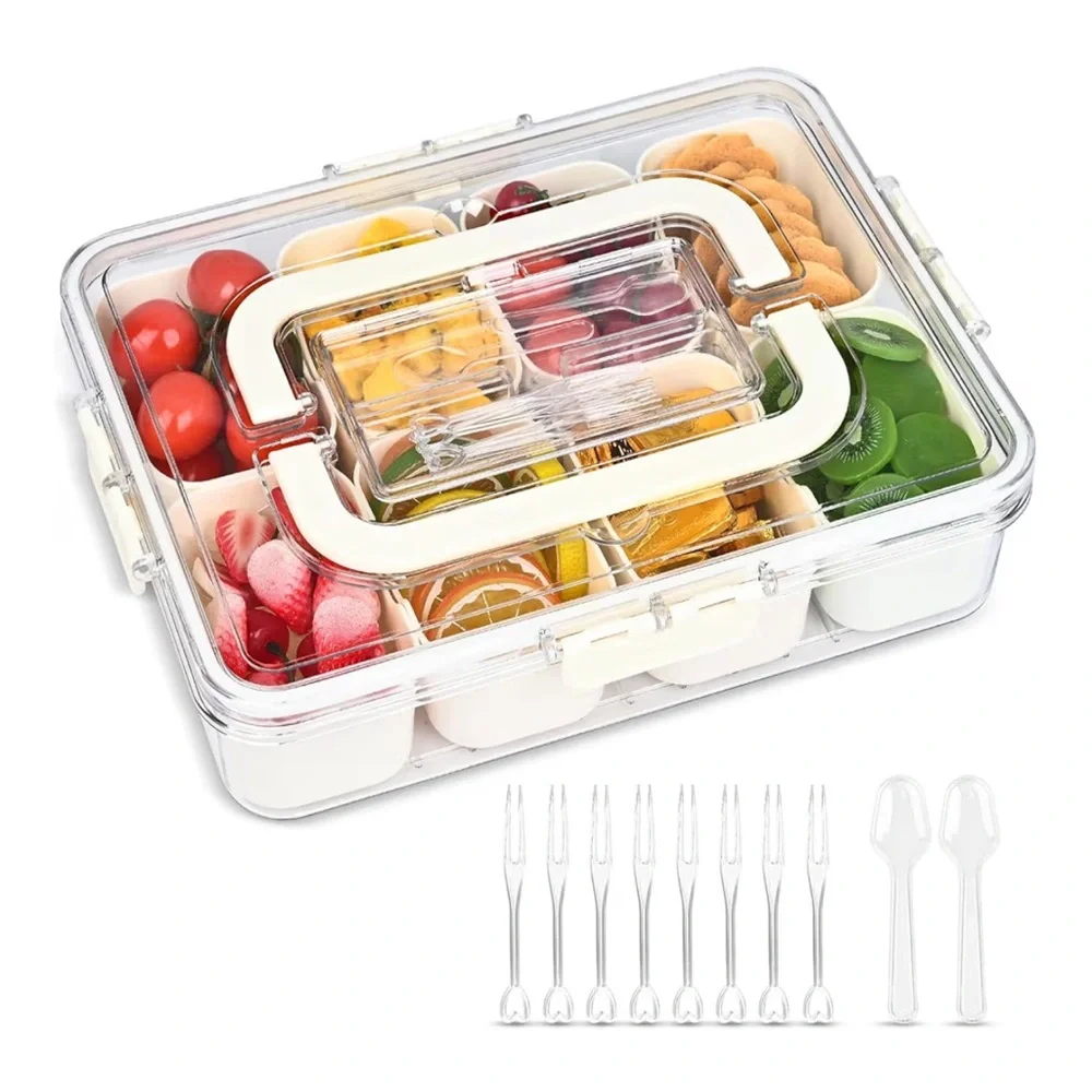 ✨BNWT - Portable Divided Clear Storage Container with Lid (8 Compartments)✨